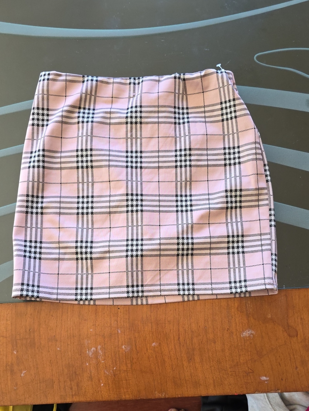 Love Tree Pink Plaid Mini Skirt